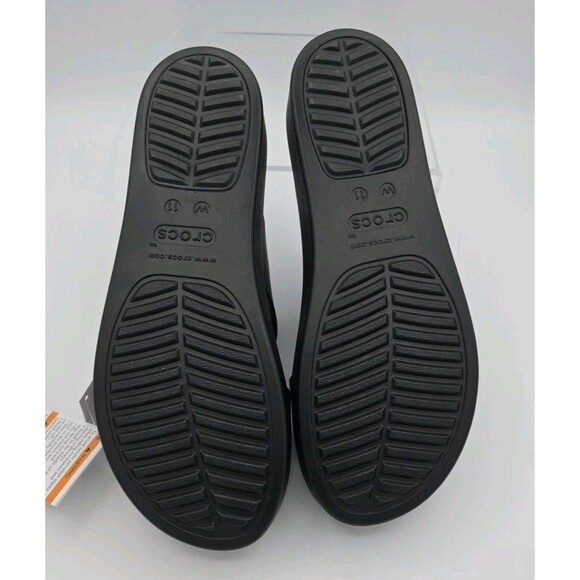 New CROCS Womens BROOKLYN LOW WEDGE SANDAL 206453-060 BLACK US Womens 11 - Picture 7 of 8